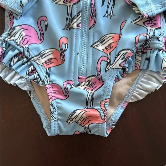 Tea Collection Blue and Pink Flamingo Kids Swimsuit - Picture 5 of 7